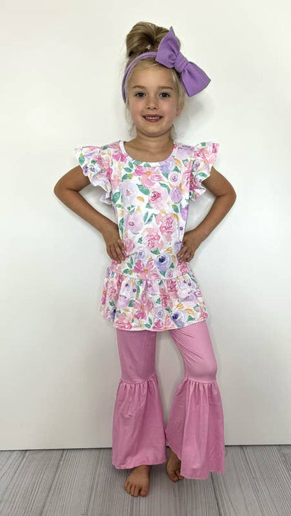 Pastel Blooms Girls Set - Tiny Tots Boutique