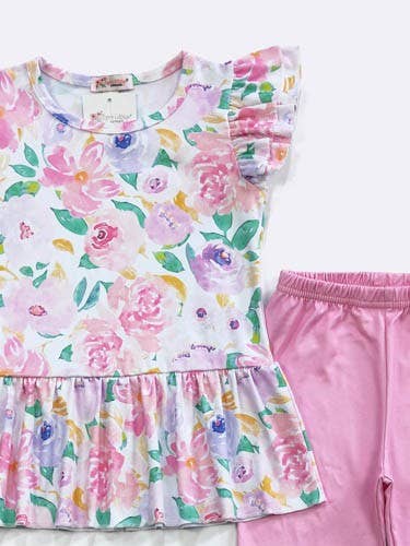 Pastel Blooms Girls Set - Tiny Tots Boutique