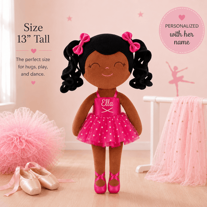 Personalized African American Ballerina Doll - Tiny Tots Boutique