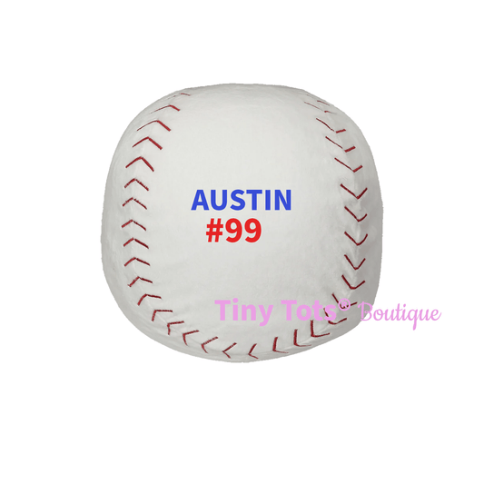 Personalized Baseball Plush - Custom Embroidered Stuffed Sports Ball - Tiny Tots Boutique
