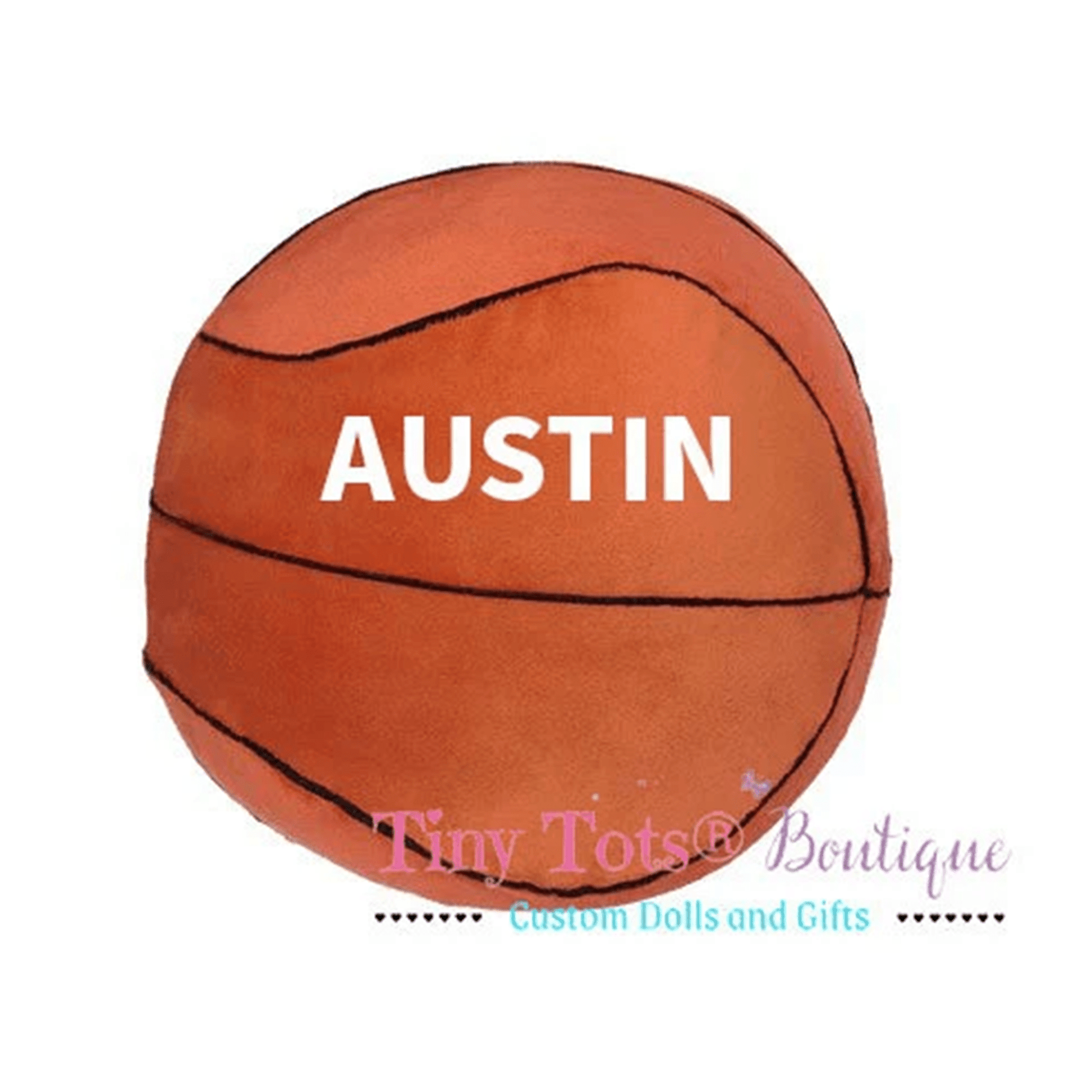 Personalized Basketball Plush - Custom Embroidered Stuffed Sports Ball - Tiny Tots Boutique