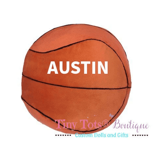 Personalized Basketball Plush - Custom Embroidered Stuffed Sports Ball - Tiny Tots Boutique