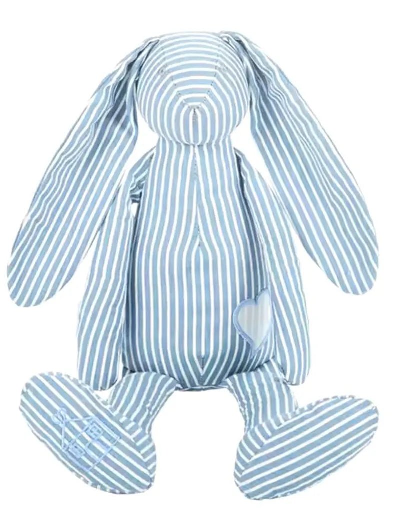 Personalized Blue Striped Bunny - Custom Embroidered Name - Tiny Tots Boutique
