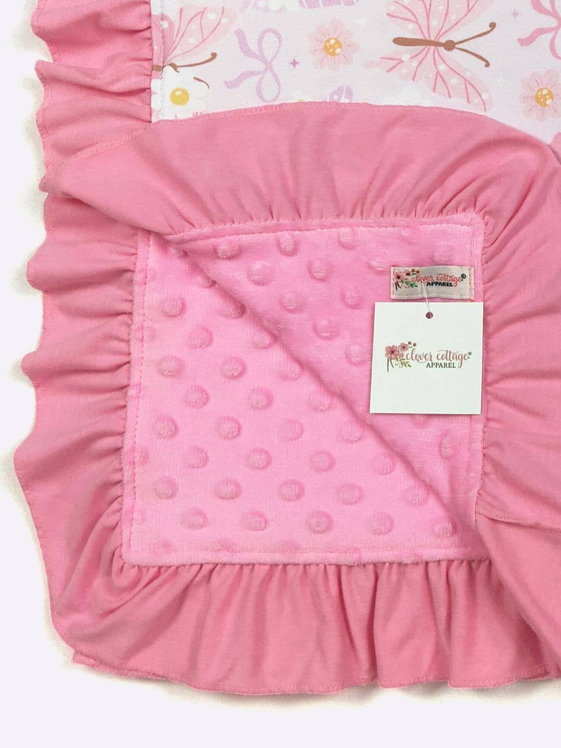 Personalized Bow Butterfly Daisy Minky Blanket - Tiny Tots Boutique