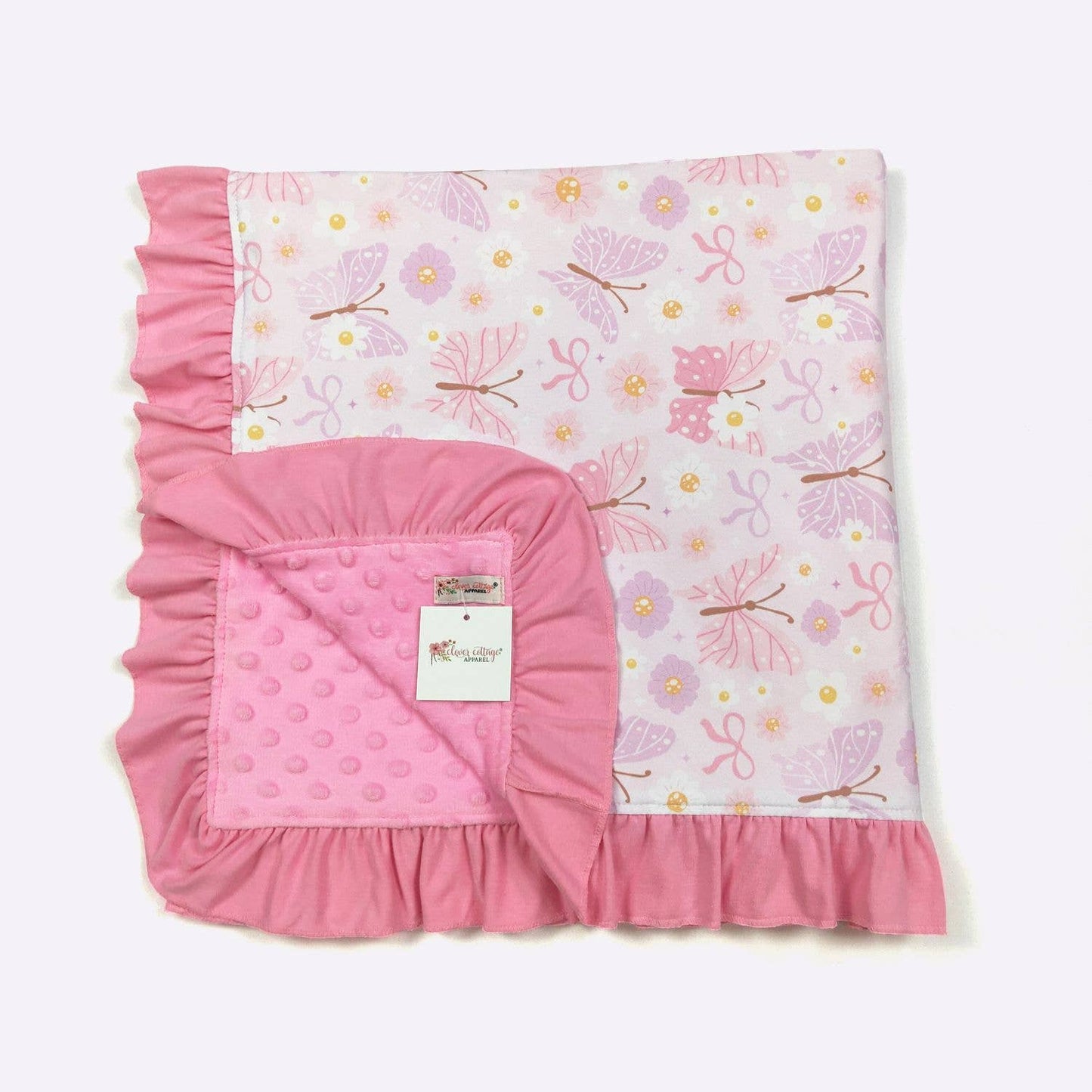 Personalized Bow Butterfly Daisy Minky Blanket - Tiny Tots Boutique
