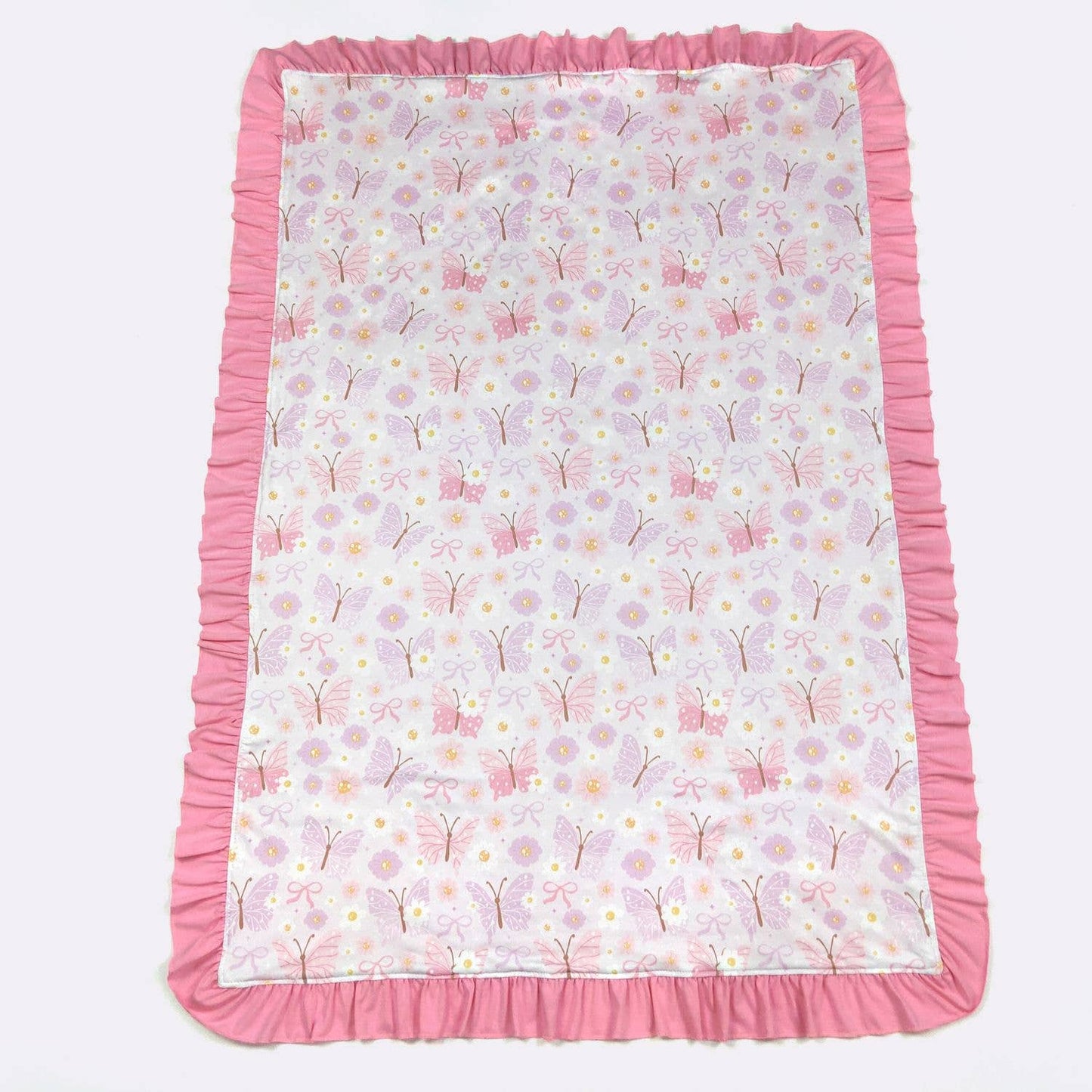 Personalized Bow Butterfly Daisy Minky Blanket - Tiny Tots Boutique