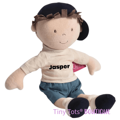 Personalized Boy Plush Doll in Baseball Cap - Jasper - Tiny Tots Boutique