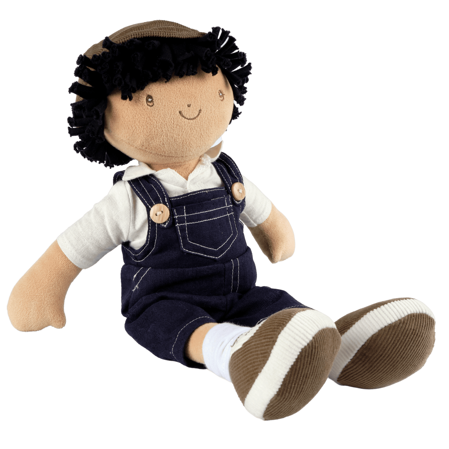 Personalized Boy Plush Doll in Denim Overalls - Joe - Tiny Tots Boutique
