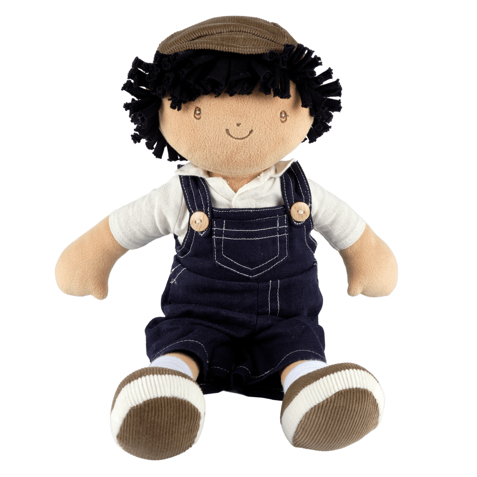 Personalized Boy Plush Doll in Denim Overalls - Joe - Tiny Tots Boutique