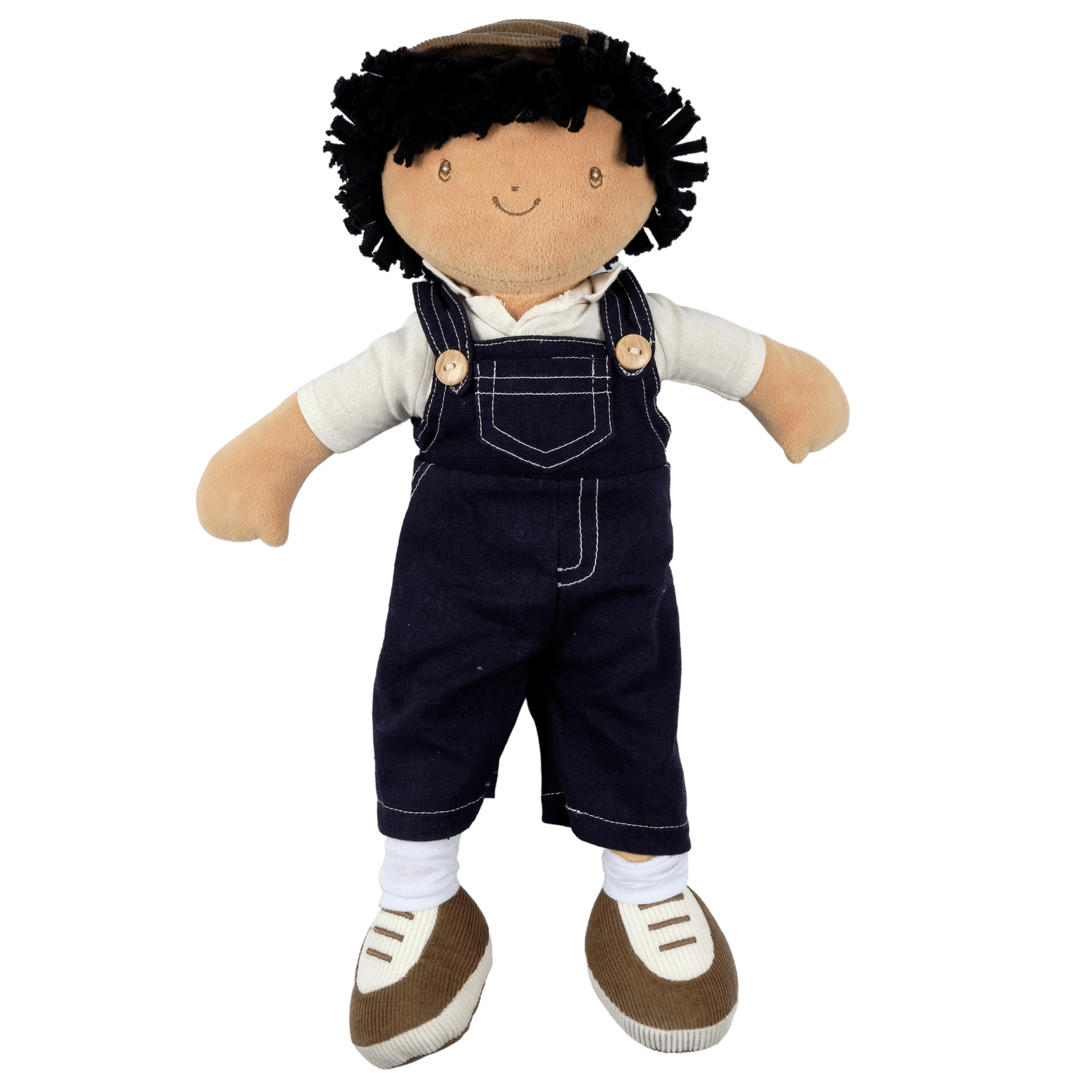 Personalized Boy Plush Doll in Denim Overalls - Joe - Tiny Tots Boutique