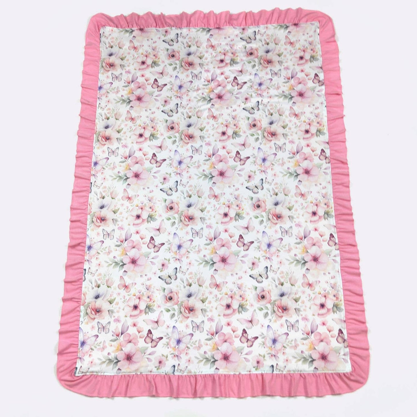Personalized Butterfly Blooms Minky Blanket - Tiny Tots Boutique