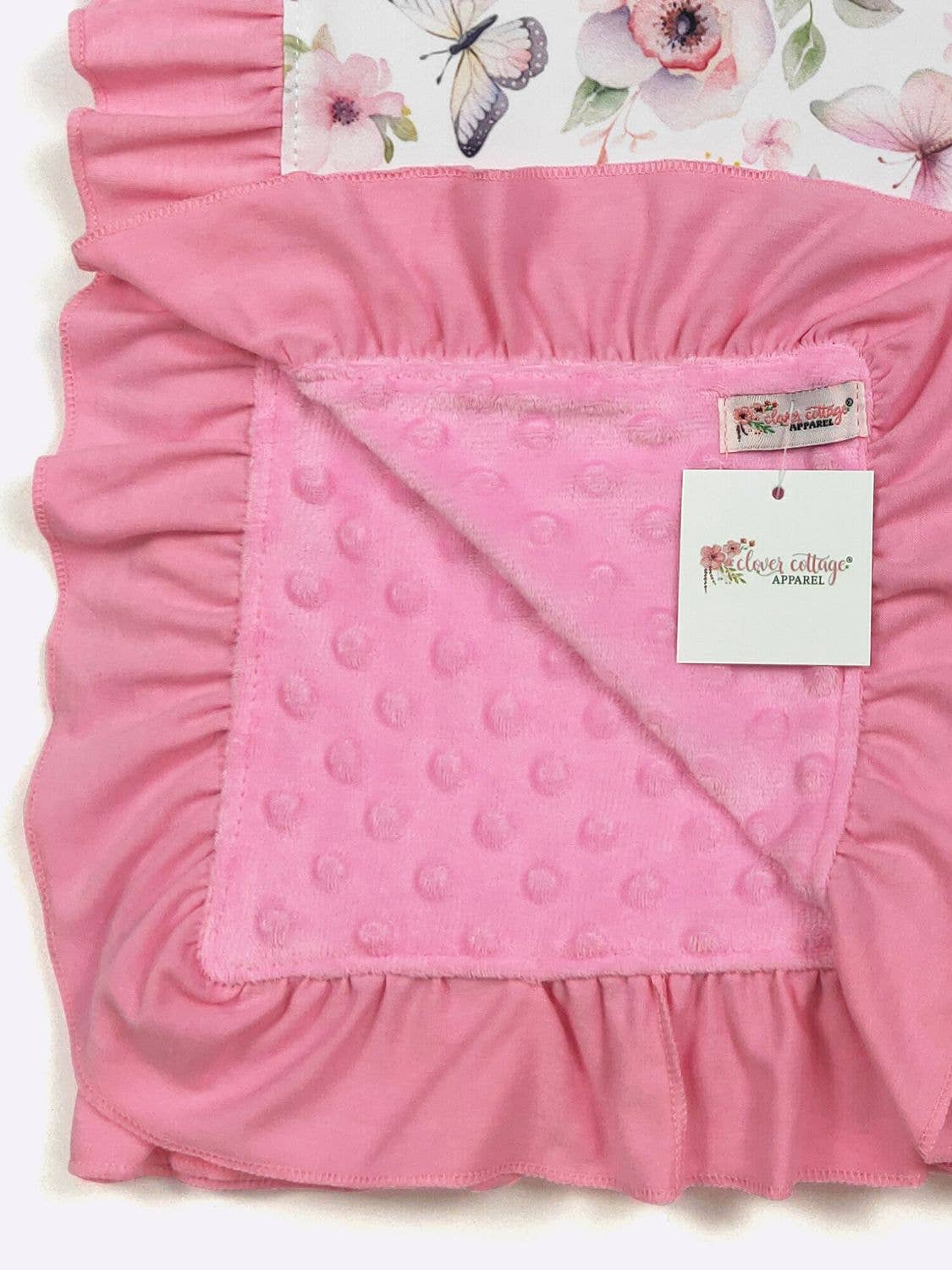 Personalized Butterfly Blooms Minky Blanket - Tiny Tots Boutique
