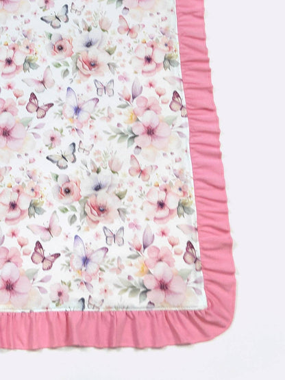 Personalized Butterfly Blooms Minky Blanket - Tiny Tots Boutique