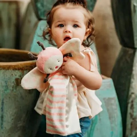 Personalized Butterfly Lovey - Pink Stripes - Tiny Tots Boutique