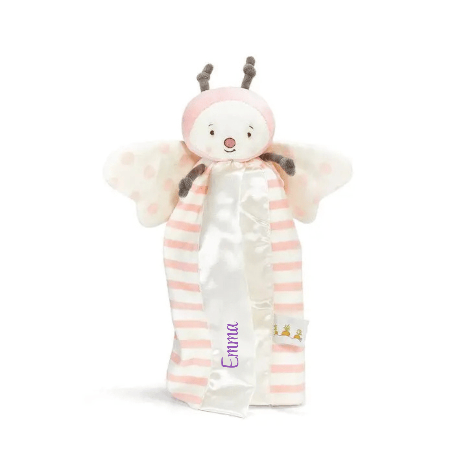 Personalized Butterfly Lovey - Pink Stripes - Tiny Tots Boutique