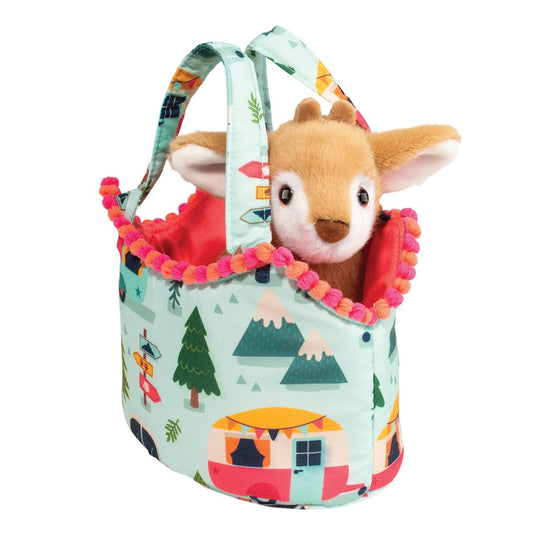 Personalized Camping Kids Purse with Fawn Plush Animal - Tiny Tots Boutique