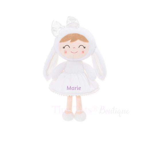 Personalized Coral Bunny Plush Doll - Tiny Tots Boutique