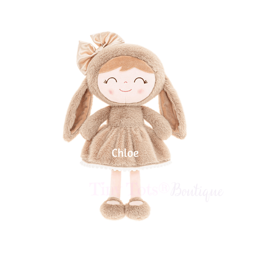 Personalized Coral Bunny Plush Doll - Tiny Tots Boutique