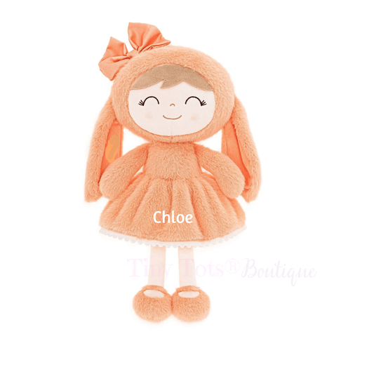 Personalized Coral Bunny Plush Doll - Tiny Tots Boutique
