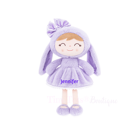 Personalized Coral Bunny Plush Doll - Tiny Tots Boutique