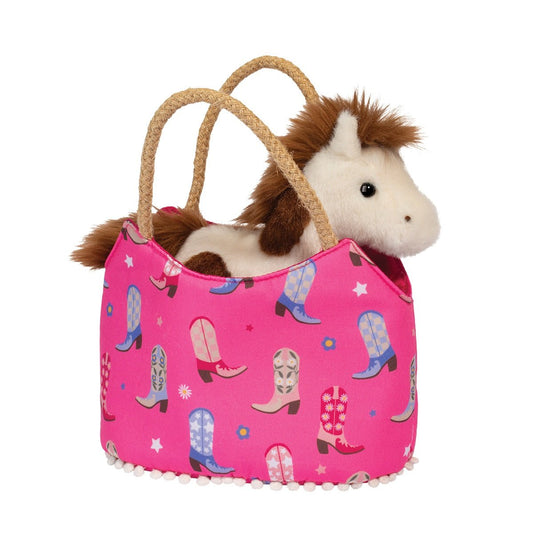 Personalized Cowgirl Boots Kids Purse with Horse Plush Animal - Tiny Tots Boutique