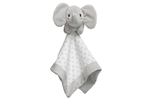 Personalized Elephant Lovey - Security Baby Blanket Gray - Tiny Tots Boutique