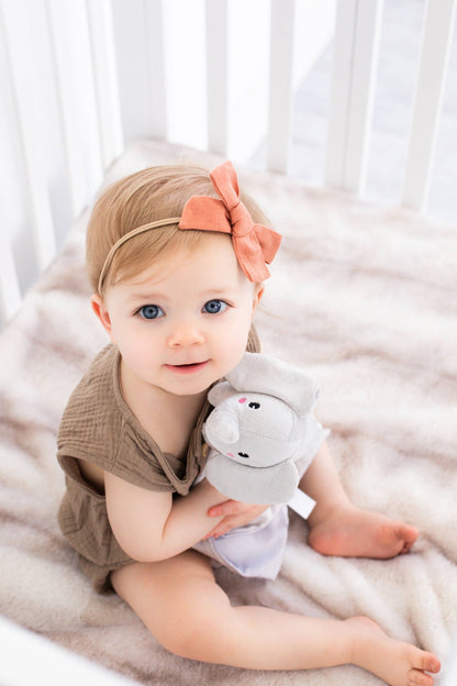 Personalized Elephant Lovey - Security Baby Blanket Gray - Tiny Tots Boutique
