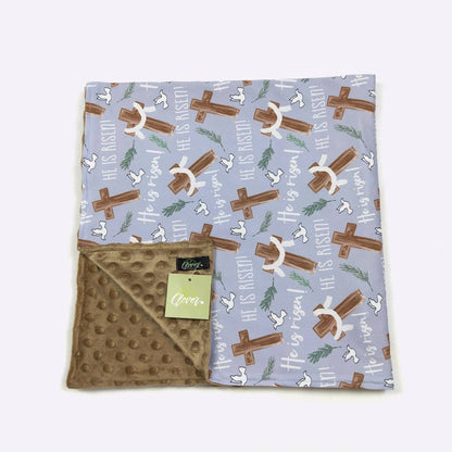 Personalized Faithful Cross Minky Blanket - Tiny Tots Boutique