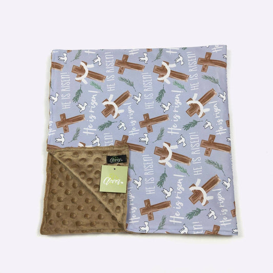 Personalized Faithful Cross Minky Blanket - Tiny Tots Boutique