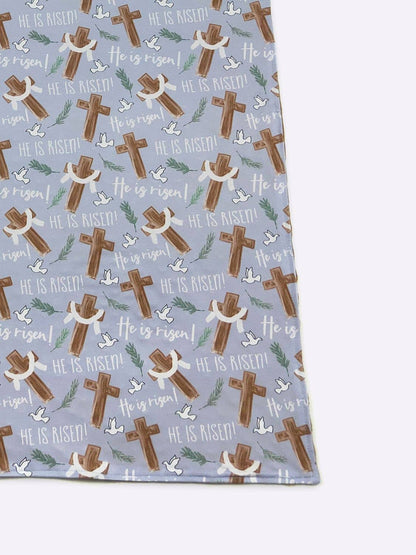 Personalized Faithful Cross Minky Blanket - Tiny Tots Boutique