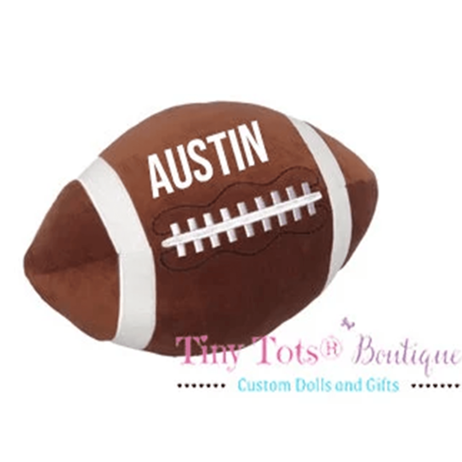 Personalized Football Plush - Custom Embroidered Stuffed Sports Ball - Tiny Tots Boutique