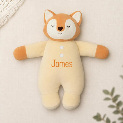 Personalized Fox Baby Rattle Plush Toy - Tiny Tots Boutique