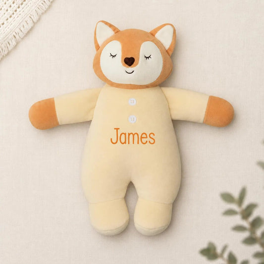 Personalized Fox Baby Rattle Plush Toy - Tiny Tots Boutique