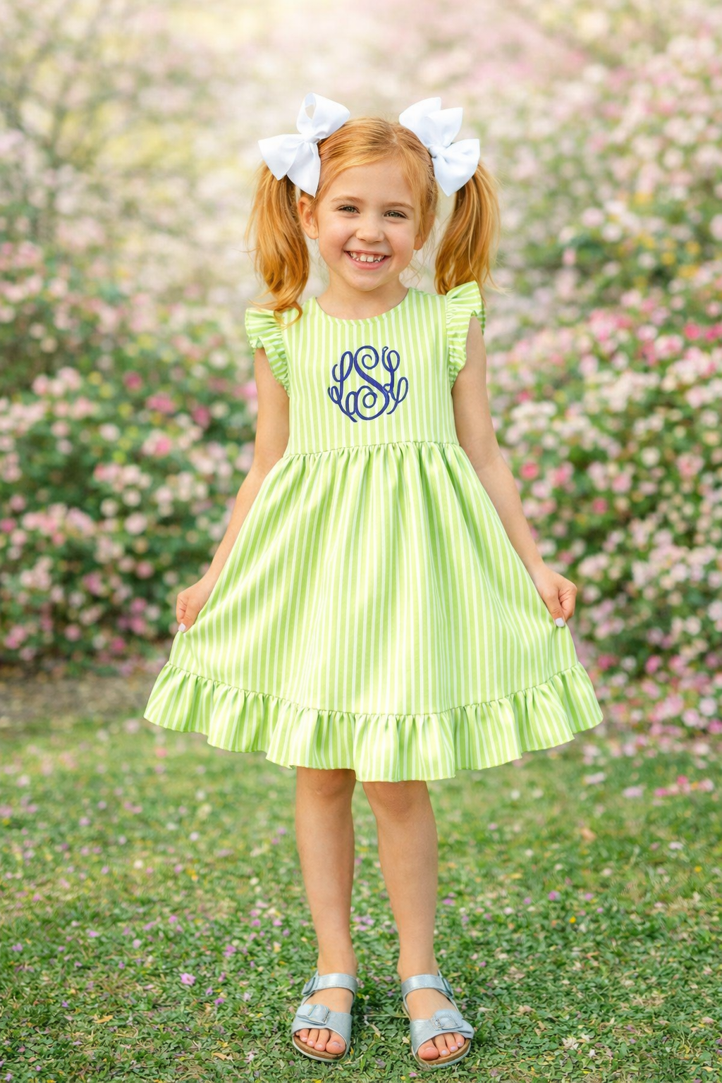 Personalized Girl's Classic Seersucker Easter Dress - Tiny Tots Boutique