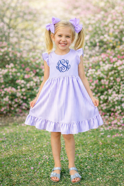 Personalized Girl's Classic Seersucker Easter Dress - Tiny Tots Boutique
