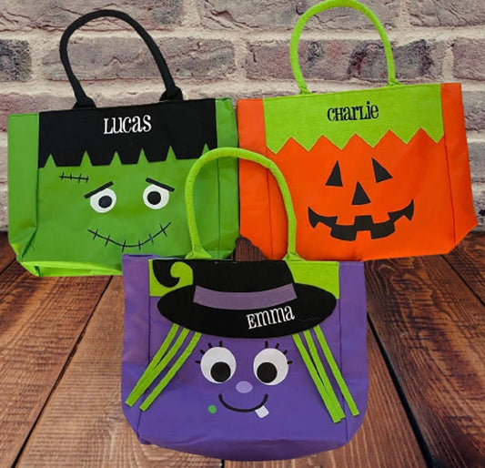 Personalized Halloween Tote - Reuseable - Tiny Tots Boutique