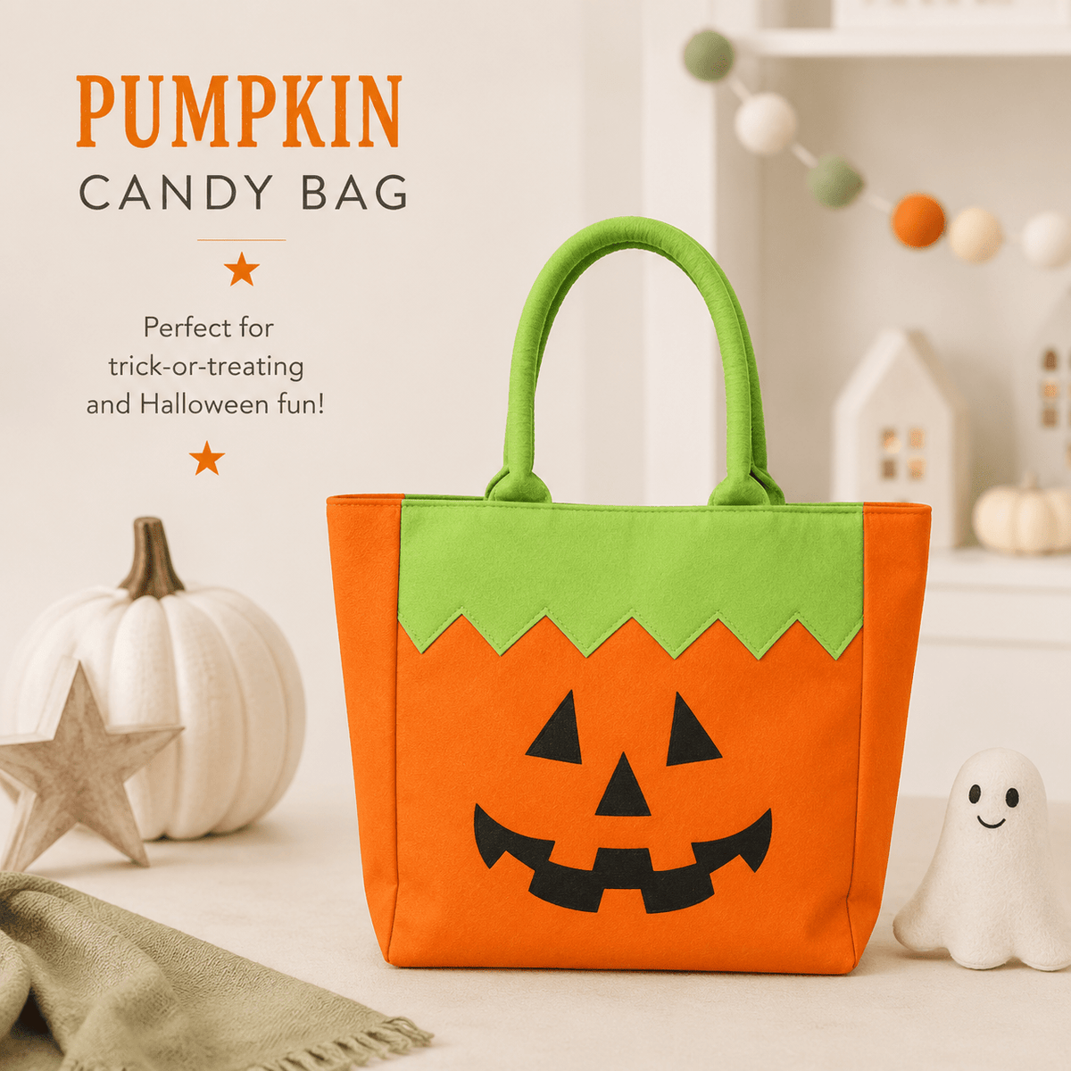 Personalized Halloween Tote - Reuseable Treat Bag for Kids - Tiny Tots Boutique