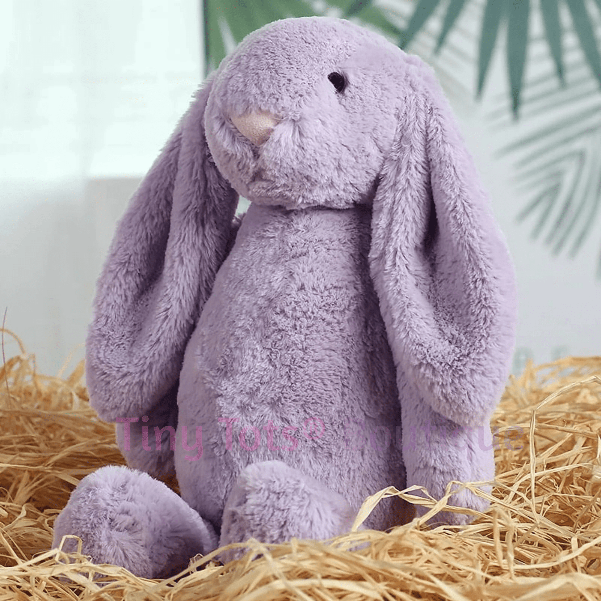 Personalized Lilac Plush Bunny - Custom Embroidered Name - Tiny Tots Boutique