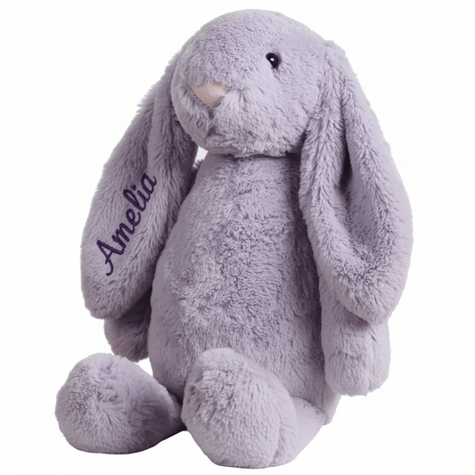 Personalized Lilac Plush Bunny - Custom Embroidered Name - Tiny Tots Boutique