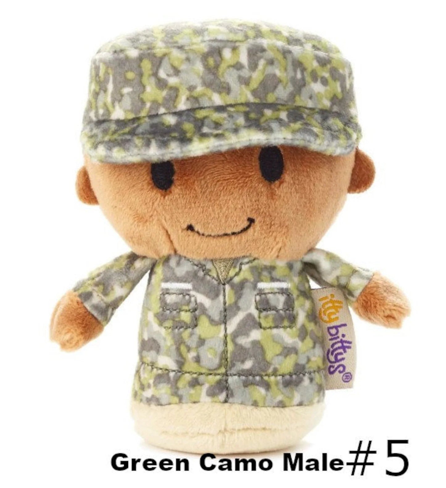 Personalized Military Camo Itty Bitty Soldier with Glasses - Custom Name & Branch of Service - Tiny Tots Boutique
