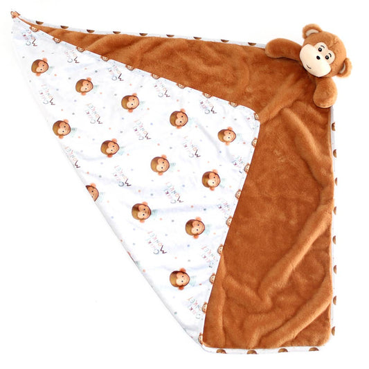 Personalized Monkey Stroller Blanket and Stuffed Animal - All - in - One - Tiny Tots Boutique
