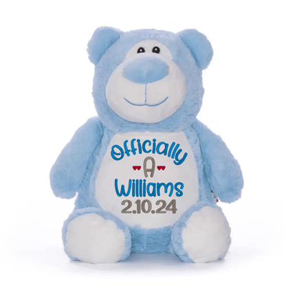 Personalized Officially "A" Adoption Stuffed Animal - Tiny Tots Boutique