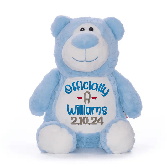 Personalized Officially "A" Adoption Stuffed Animal - Tiny Tots Boutique