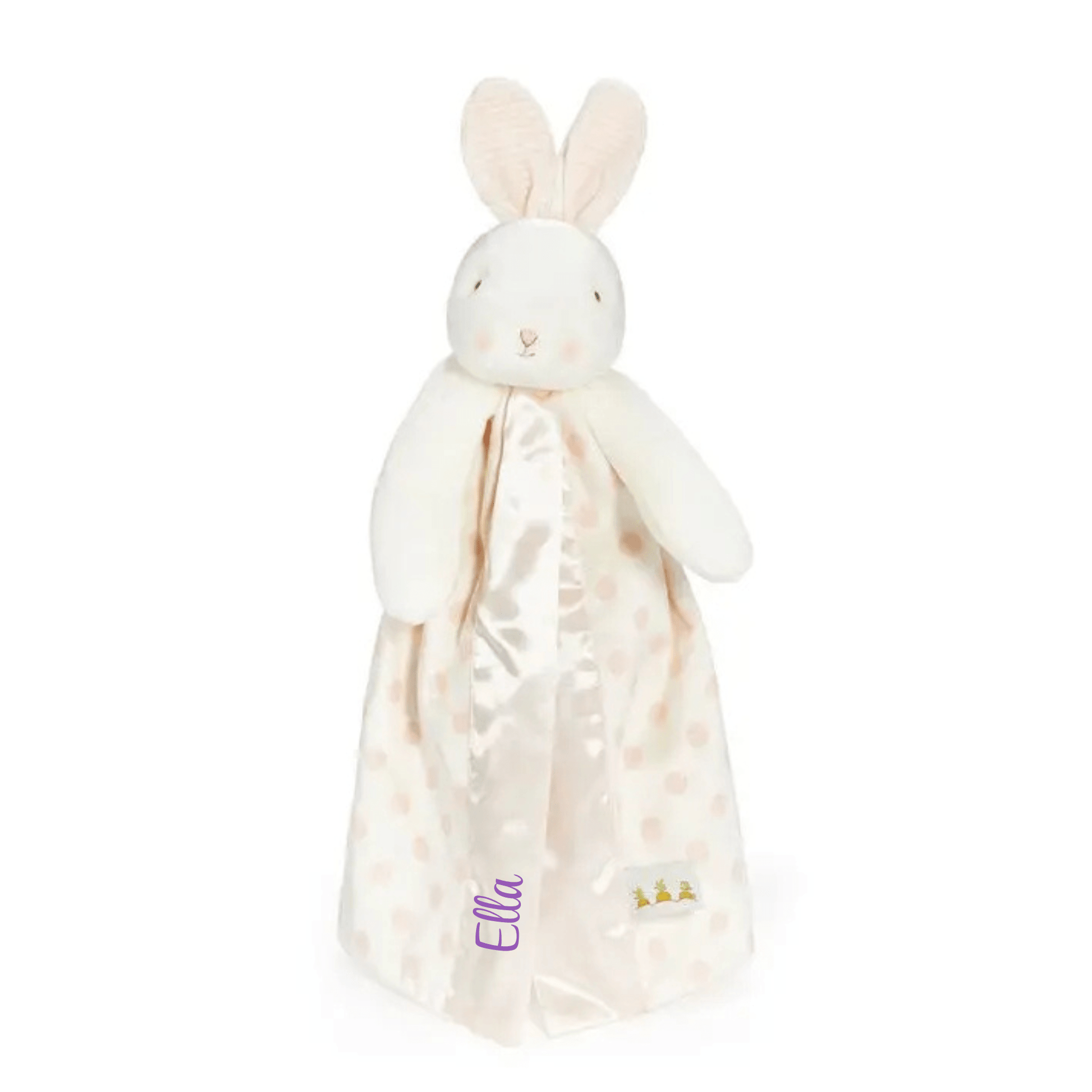 Personalized Plush Bunny Lovey - Pink Dots - Tiny Tots Boutique