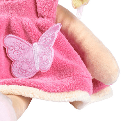 Personalized Plush Doll - Blonde Hair with a Pink Plush Dress - Ria - Tiny Tots Boutique