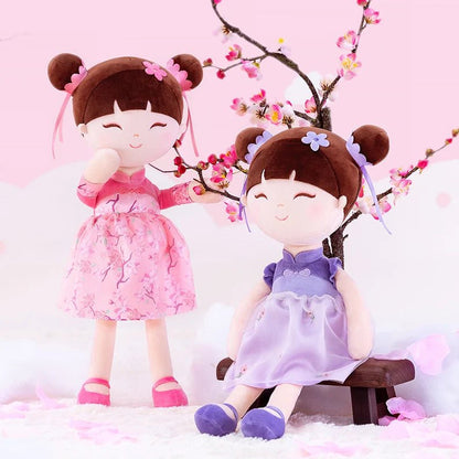 Personalized Plush Doll – Chinese Doll with a Pink Dress - Tiny Tots Boutique