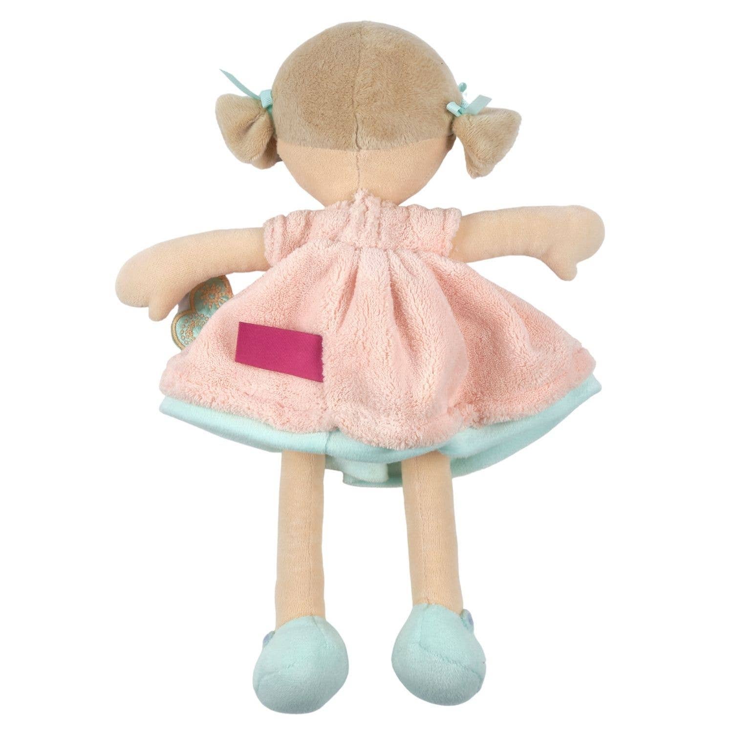 Personalized Plush Doll - Tan Hair with a Peach Plush Dress - Pia - Tiny Tots Boutique