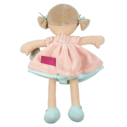 Personalized Plush Doll - Tan Hair with a Peach Plush Dress - Pia - Tiny Tots Boutique