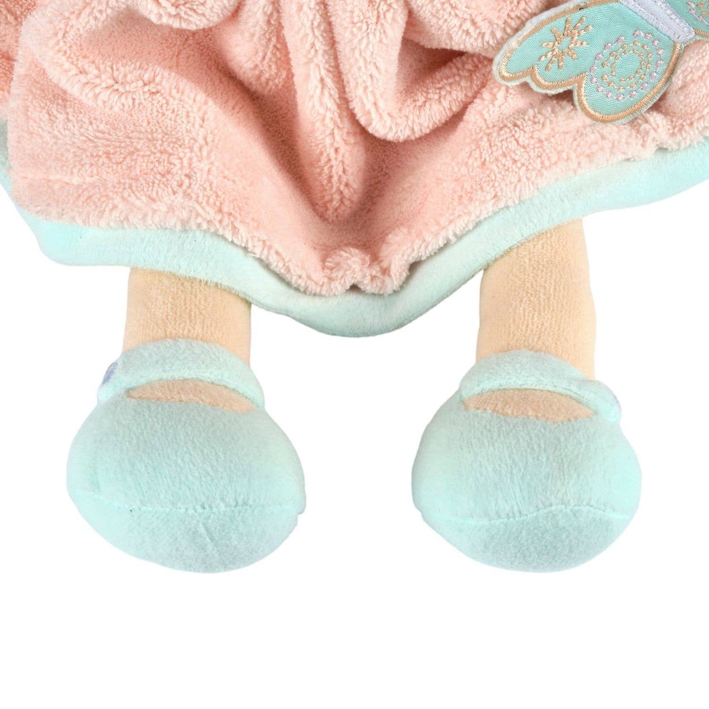 Personalized Plush Doll - Tan Hair with a Peach Plush Dress - Pia - Tiny Tots Boutique