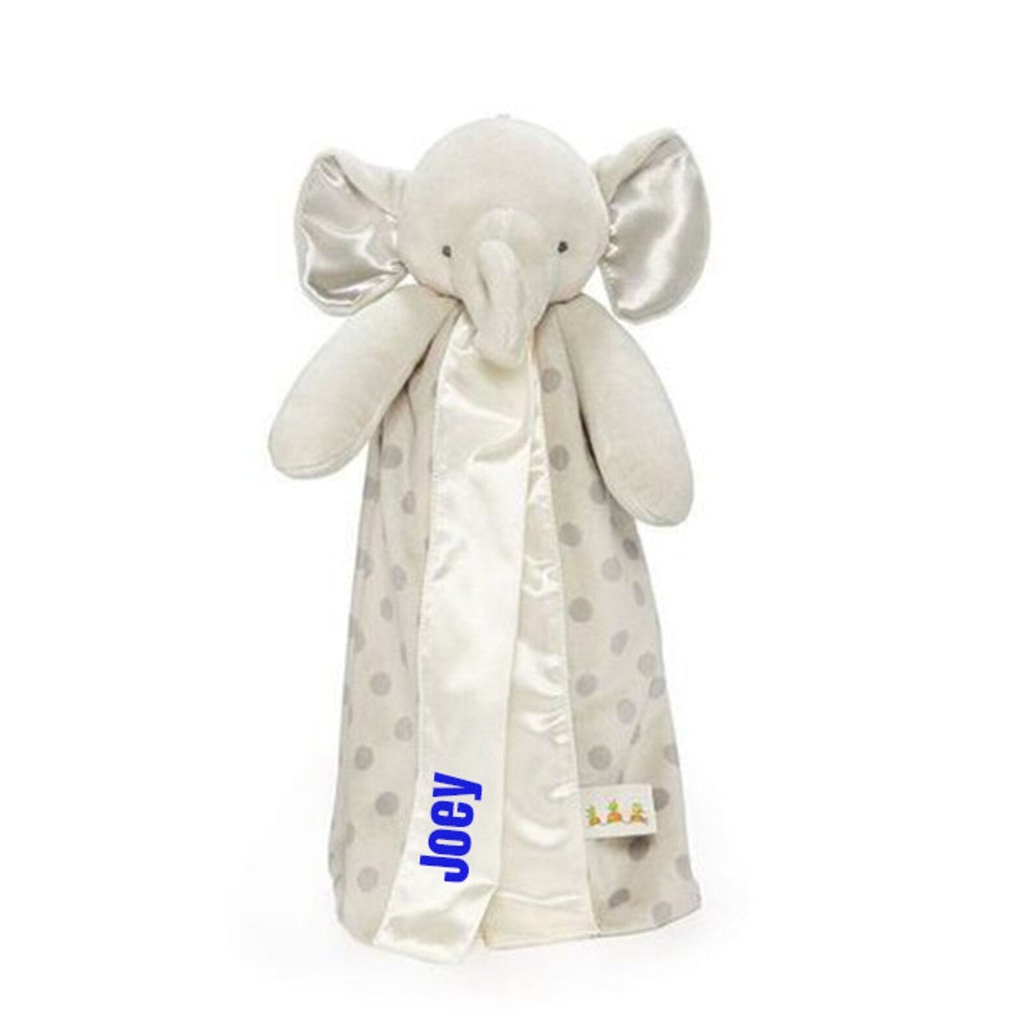 Personalized Plush Elephant Lovey - Gray Dots - Tiny Tots Boutique